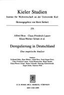 Cover of: Deregulierung in Deutschland: eine empirische Analyse