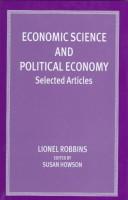 Cover of: Economic science and political economy: selected articles