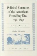 Cover of: Political sermons of the American founding era, 1730-1805 by edited by Ellis Sandoz.