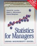 Cover of: Statistics for managers using Microsoft Excel