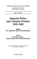 Imperial policy and colonial practice, 1925-1945