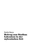 Beitrag zum Studium Lakoniens in der mykenischen Zeit by Emilia Banou