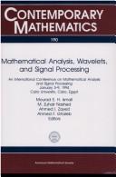 Mathematical analysis, wavelets and signal processing : an international conference on mathematical analysis and signal processing, January 3-9, 1994, Cairo University, Cairo, Egypt