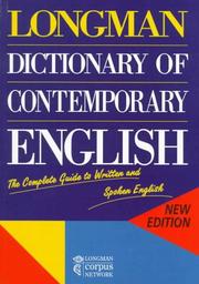 Longman dictionary of contemporary English by Longman Corpus Network, British National Corpus