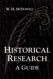 Cover of: Historical research by W. H. McDowell