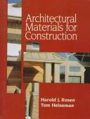 Cover of: Architectural materials for construction
