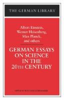 Cover of: German essays on science in the 20th century
