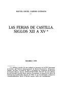 Las ferias de Castilla by Miguel Angel Ladero Quesada