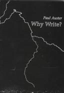 Cover of: Why write?