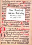 Cover of: Five hundred years of printing by S. H. Steinberg