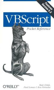 Cover of: VBScript: Pocket Reference