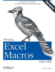 Writing excel marcos with VBA