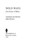Cover of: Wild ways: Zen poems of Ikkyū