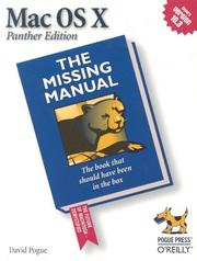 Cover of: Mac OS X Panther edition: the missing manual