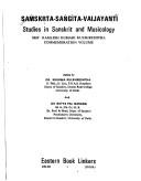 Cover of: Saṁskrta-saṅgīta-vaijayantī =: Studies in Sanskrit and musicology : Smt. Kamlesh Kumari Kulshreshtha commemoration volume