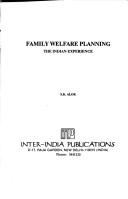 Cover of: Family Welfare planning by S. K. Alok