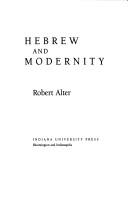 Hebrew and modernity by Robert Alter