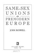 Cover of: Same-Sex Unions in Premodern Europe