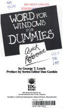 Cover of: Word for Windows for dummies: quick reference