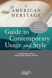 Cover of: The American Heritage guide to contemporary usage and style.