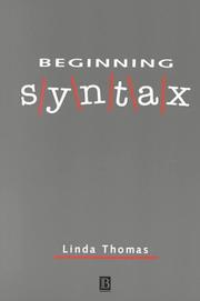 Cover of: Beginning syntax by Thomas, Linda.