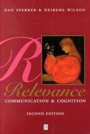 Cover of: Relevance: Communication and Cognition