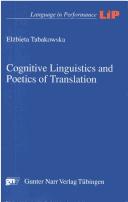 Cognitive linguistics and poetics of translation by Elżbieta Tabakowska