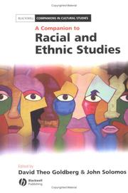 Cover of: A companion to racial and ethnic studies