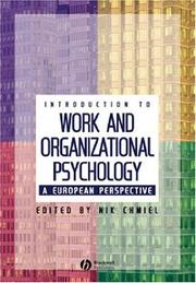 Cover of: Introduction to Work and Organizational Psychology: A European Perspective