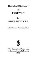 Cover of: Historical dictionary of Pakistan