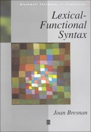Cover of: Lexical-functional syntax by Joan Bresnan