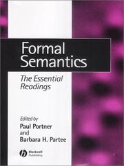 Cover of: Formal Semantics: The Essential Readings (Linguistics (Malden, Mass.);, 2.)