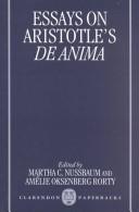 Cover of: Essays on Aristotle's De anima by edited by Martha C. Nussbaum and Amélie Oksenberg Rorty.