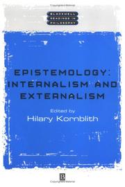 Cover of: Epistemology: Internalism and Externalism