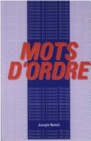 Cover of: Mots d'ordre: disorder in literary worlds