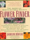 Cover of: The American Horticultural Society flower finder