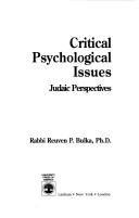 Cover of: Critical psychological issues: Judaic perspectives