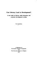 Cover of: Can literacy lead to development?: a case study in literacy, adult education, and economic development in India