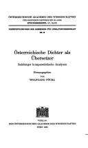 Cover of: Österreichische Dichter als Übersetzer: Salzburger komparatistische Analysen