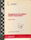 Cover of: Prospects for the Afghan interim government