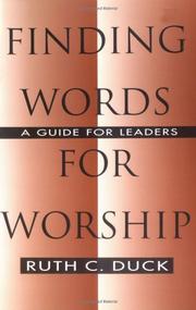 Cover of: Finding words for worship: a guide for leaders