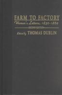 Cover of: Farm to factory: women's letters, 1830-1860
