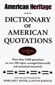 Cover of: American heritage dictionary of American quotations