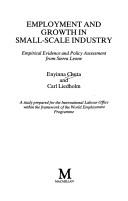 Employment and growth in small-scale industry : empirical evidence and policy assessment from Sierra Leone : a study prepared for the International Labour Office within the framework of the World Empl