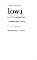 Cover of: The University of Iowa in the twentieth century: an institutional history