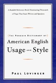 Cover of: The Penguin dictionary of American English usage and style by Paul W. Lovinger