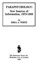 Cover of: Parapsychology: new sources of information, 1973-1989