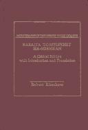 Cover of: Baraita de-melekhet ha-mishkan: a critical edition with introduction and translation