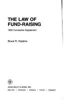 Cover of: The law of fund-raising
