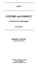 Cover of: Culture and conduct by Richard A. Barrett